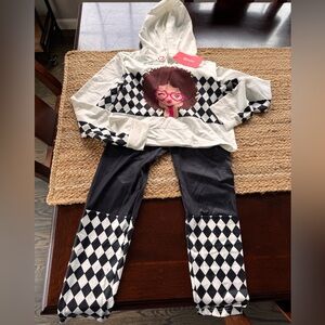 PatPat Black and White Checkered Outfit